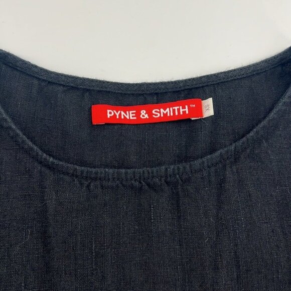 Pyne and Smith dress European flax linen in Black muted minimal capsule casual - Picture 3 of 8